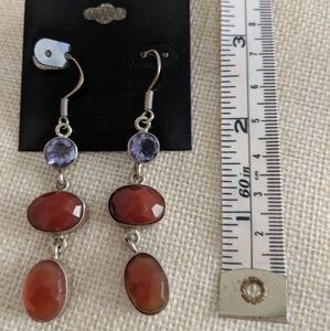 Earrings, Agate and Silver